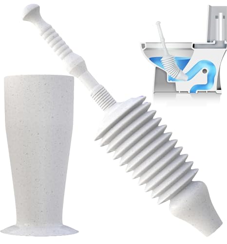 Luigi's Toilet Plunger - Unclogger Plungers for Bathroom - Heavy Duty Clog Remover with Effective Unblocker Bellows Design - Remover Tool to Unblock Toilet Blockage - Grey - size: Grey Toilet Plunger