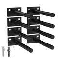 LEOPO 8-Pack 5 inch Floating Shelf Brackets, Hidden Shelf Bracket for Wood - color: Black-8Pack, size: 5 Inch