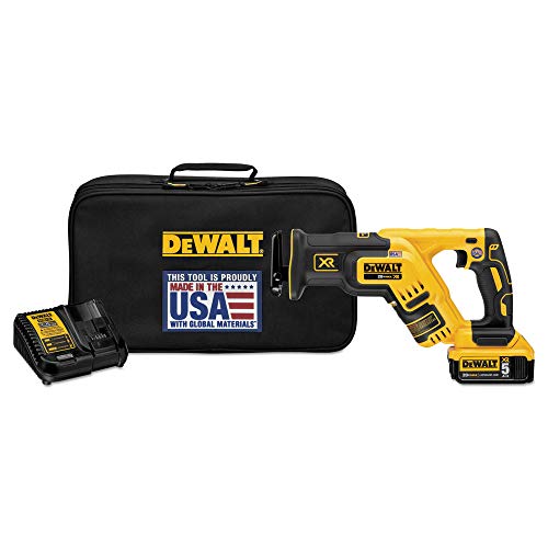 DEWALT 20V MAX XR Compact Reciprocating Saw, 5.0-Amp Hour, Cordless (DCS367P1)