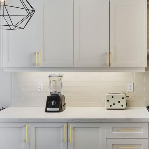 Amerdeco 10 Pack Brushed Gold Cabinet Pulls 9" - color: Brushed Gold, size: 9" hole center