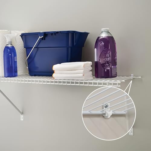 Down Wall Clips- 30 Sets Wire Shelf Brackets Loop -Closet Shelves Clips-Wire Shelf Back Wall Clip,Included Clips,Screws and Expansion Tubes ,Plastic,White,30 Sets (Pack of 1)