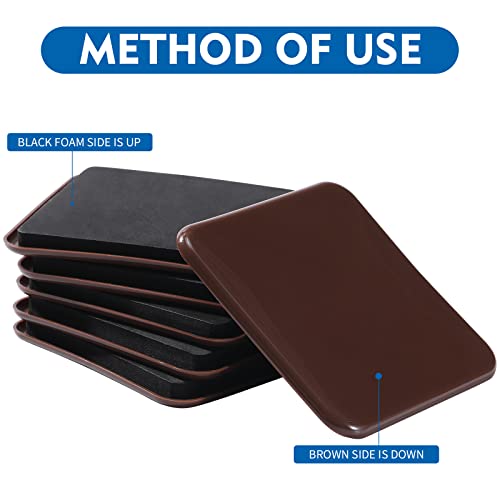 Furniture Sliders, 8pcs 4.7 inch Square Sliders for Furniture on Carpet, Heavy Duty Furniture Movers Sliders - Protect The Surface of Carpet, Easily Move Any Items! - size: 4.7inch 8pcs
