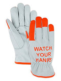MAGID CutMaster ANSI A5 Hyperon-Lined Hi-Vis Leather Driver Gloves, 3 Pairs, Size 6/XS (1244HV) - size: 6/XS, style: 3 Pairs