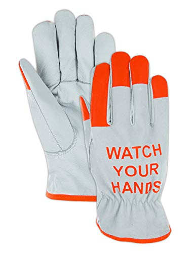 MAGID CutMaster ANSI A5 Hyperon-Lined Hi-Vis Leather Driver Gloves, 12 Pairs, Size 8/Medium (1244HV) - size: 8/M, style: 12 Pairs