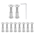 HARFINGTON 10 Set M6x30mm Hex Drive Socket Cap Bolt and M6x15mm Nuts with M4 Hex Wrench, Furniture Connector Bolts and Screws for Furniture Countersunk Belt, Silver - size: M6x30mm, M6x15mm