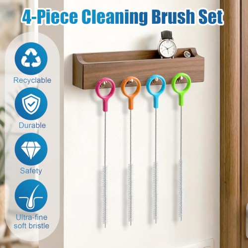 AONEZ Straw Cleaner Brush Set with Color Hanging Loop