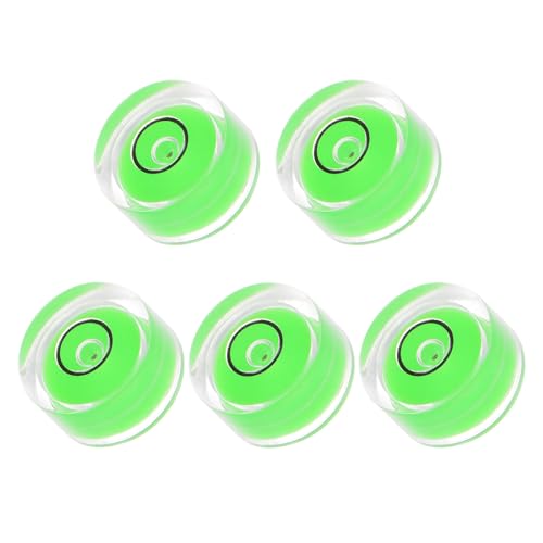 5pcs Small Circular Bubble Spirit Levels - [12mm Diameter 6mm Thickness] Mini Round RV Level Leveling Tools for Travel Trailer Turntable Camera, Green - color: Green, size: 12mm x 6mm