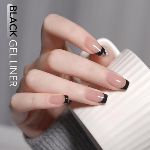GAOY Black Swirl Gel Nail Polish Art Liner, 12ml Classic Color - color: Classic Black