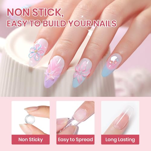 3D Sculpting Gel for Nail Art 3d Gel Nail Art Non Stick Hand | 4 Colors Solid Builder Gel Home Manicure, Nail Salon, Nail Charms, Solid, Extension, Carving, Molding Hard Gel - color: Clear, White, Pink, Pearl White