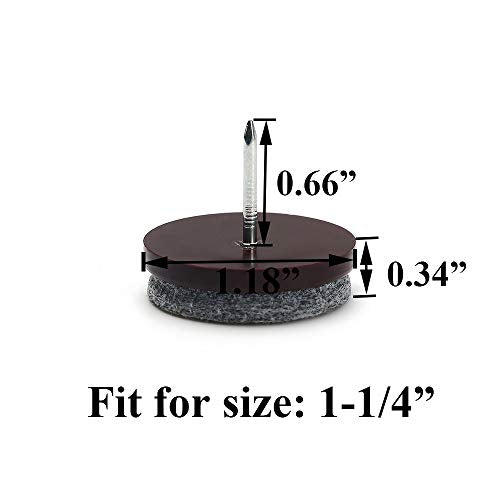 Nail on Felt Pads Furnigear Furniture Pads Nail- Floor Protectors for Furniture Legs 24Pack Chair Felt Pads for Hardwood Floors(1-1/4",Gray) - size: 1-1/4" (Round, Gray)