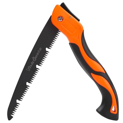 Vivicreate Folding Pruning Saw 12 Inch Hand Saw for Tree Trimming Wood Cutting Camping Bushcraft Foldable Tree Saw with Triple Cut Teeth and Non Slip Handle