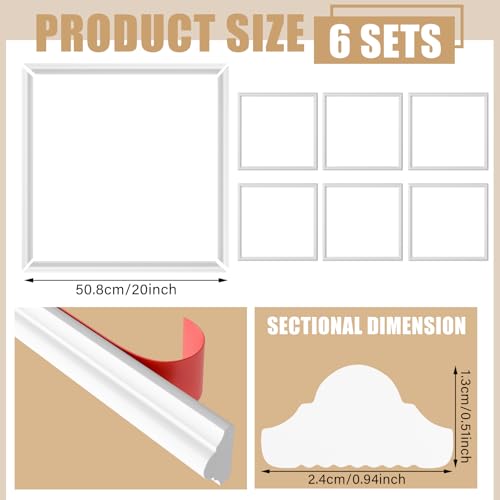 Colingmill Accent Wall Molding Kit Premade Panel,6set,20x20in - size: 20x20in