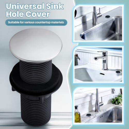 Kitchen Sink Hole Cover, Silver Faucet Hole Cover - color: Silver