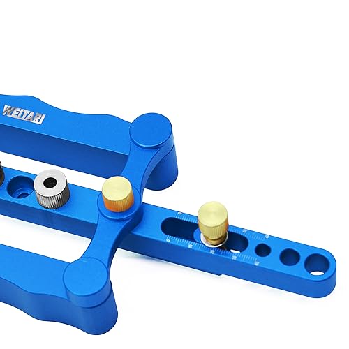 Self Centering Doweling Jig Punch Locator Dowel Jig Kit 1/4 3/8 5/16inch Drill Guide Sleeve Tool Blue