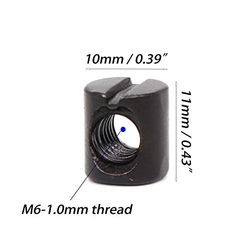 M6 Crib Screws Hardware Kit, Black Flat Furniture Connector Bolt with Barrel Nuts for Bed Frames,20mm - 80mm(5 Sizes), Pack of 100