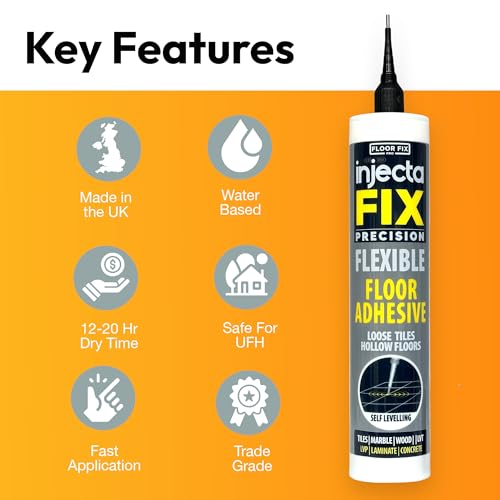 Floor-Fix Pro Injectafix Injection Adhesive for Loose Tiles, Wood, Laminate & LVP Repair Kit