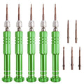5 Set 5-in-1 Multi-bit Screwdriver Tool Set, S2 Steel, Green - color: Green, size: 5-in-1 green