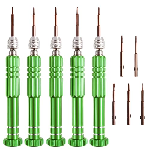 5 Set 5-in-1 Multi-bit Screwdriver Tool Set, S2 Steel, Green - color: Green, size: 5-in-1 green