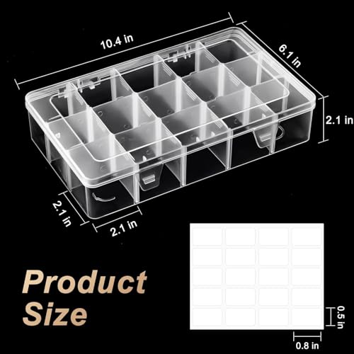 Mauproy 15 Grids Large Plastic Organizer Box with Adjustable Dividers - style: Large 15 Grids