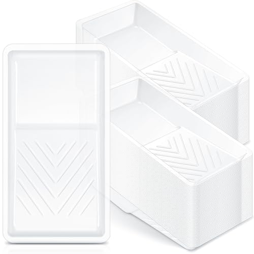 Geelin 120 Pcs Paint Tray Liner 4 Inch Small Paint Tray Paint Pan Liners Mini Paint Liners Disposable Paint Roller Tray with Deep Paint Pocket and Textured Ridge Compatible with Most 4" Paint Rollers