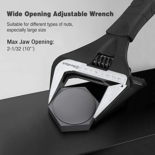 DURATECH 10-Inch Wide Jaw Adjustable Wrench - color: Black, size: 10-Inch