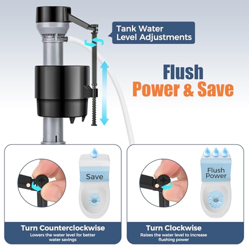 Universal Toilet Flusher Replacement Kit, Water-Saving & Height Adjustable Fill Valve, 2-Inch Flapper, Quiet & Anti-Siphon Toilet Repair Kit Inside Tank, Easy to Install (Red, 2-Pack) - color: Red