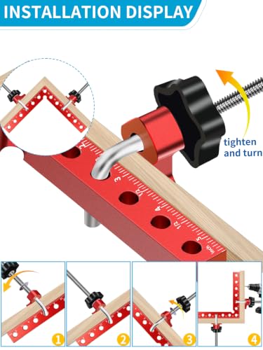 8PCS 90° Corner Clamps for Woodworking, Aluminum Right Angle Kit - size: 8pcs