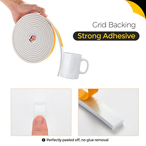 Ravinte Weather Stripping Door Seal, 1/2 x 1/8 Adhesive Foam Tape, 50 FT - color: White, size: 1/2In x 1/8In x 50Ft