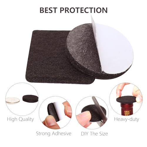 Yelanon Felt Furniture Pads for Hardwood Floors -24 Pcs 2.5" Premium Felt Pads for Chair Legs, Floor Protectors for Furniture, Brown - size: 24 pcs Brown Square