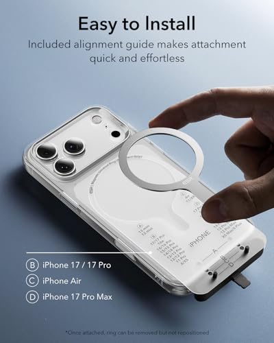 ESR for MagSafe Sticker, MagSafe Ring for iPhone 17, Samsung Galaxy - color: White