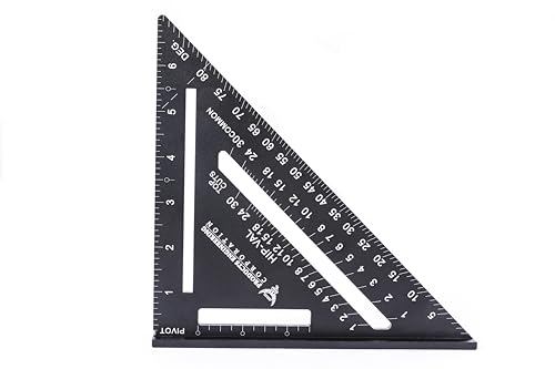 PEC Tools 7" Rafter Square, Laser-Etched Graduations, Convenient and Quick Tool for Framing