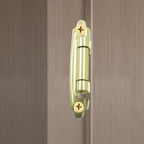 4-Pack (2 Pair) Gold Self-Closing Cabinet Hinges | 1/2" Variable Overlay, Semi-Concealed Face Frame, Flush Mount for Kitchen/Bath Cabinets, Door Bumpers & Upgraded Screws - color: Gold