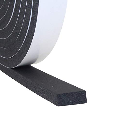 DGSL Foam Weather Stripping, 1" x3/8", 16.5Ft Door Window Seal Tape - size: 1In x 3/8In x 16.5Ft
