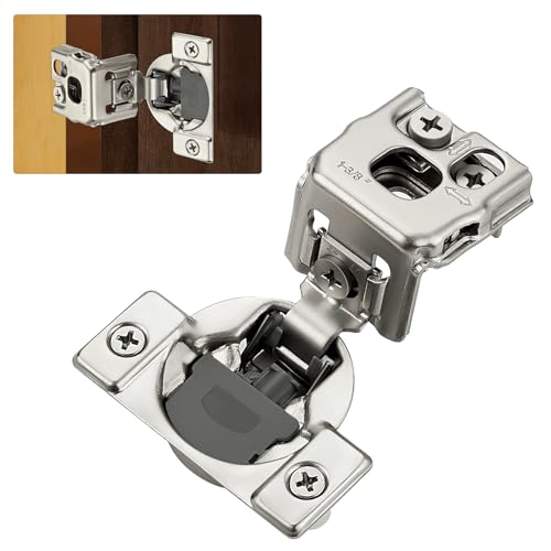 Satin Nickel Cabinet Hinges 1-1/2 Inch Overlay 10 Pack(5 Pairs) | Stainless Steel Build, Soft Close Concealed Hinge, 3D Self-Closing Adjustment, Face Frame Door Fit, Kitchen Cabinets - size: 1-3/8 inch Overlay
