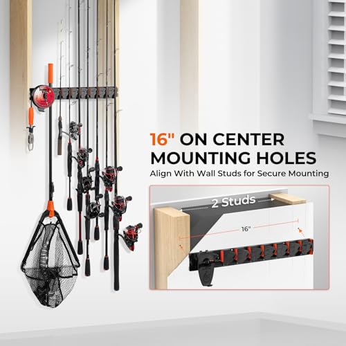 KastKing GravityLock V8 Fishing Rod Holder with Line Spooler, Holds 8 Rods - color: V8 1-pack (store 8 combos with line spooler)