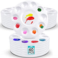 Hulameda 40pcs Art Paint Tray Palette for Kids or Pupils to Painting - color: 40pcs-white