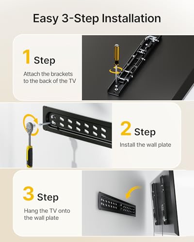 monTEK Ultra Slim Tilting TV Wall Mount for 43–95 inch TVs Holds 150 lbs - size: 43–95" Tilt