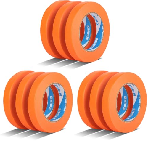 Orange Painters Tape,0.7" x 60 Yards x 3 Rolls (180 Yards Total) - Medium Adhesive Masking Tape for Painting,Labeling,DIY Crafting,Decoration and School Projects (Pack of 3) - color: Orange, size: 0.7", 60 yards (Pack of 3)