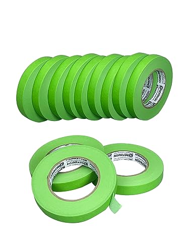 KREFINISH Painters Tape for Car - Green No Residue Automotive Masking Tape - Heat Resistant for Paint Booth, 0.7 Inches X 60 Yards, 12 Rolls - size: 0.7in-12rolls