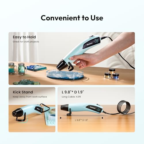 Resiners Heat Gun for Crafting, 350W Mini Heat Gun for Resin Bubbles