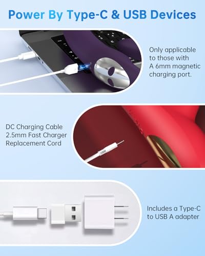 littlelucky 6mm Magnetic and 2.5mm DC Replacement Cable Set with A-Adapter - color: White-Set-6mm