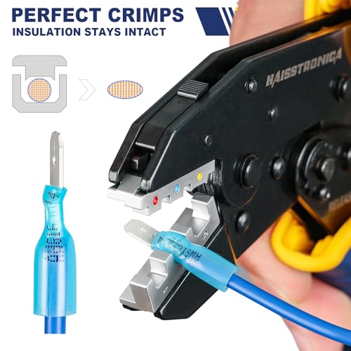 haisstronica Quick Change Crimping Tool Kit, 6 Dies, Wire Stripper