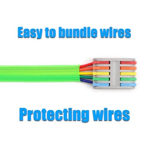 25ft PET Expandable Braided Cable Sleeve 3/8inch(10mm) Pet Braided Cable Sleeve for Audio Video Device Wire Automotive Wire (Green) - color: Green, size: 10mm"(3/8 inch)