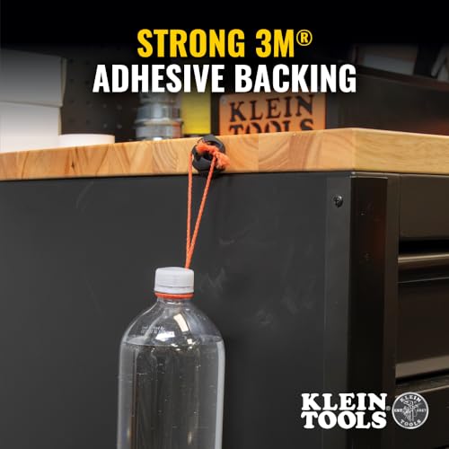 Klein Tools 450-410 Cable Clips, Made in USA, Self-Adhesive 3-Slot Cable, Cord Management Mounting Clips, Optional Screw for Permanent Mounting, 10-Pack - style: 3-Slot Clips