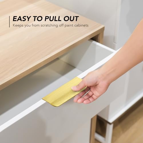 Ravinte Hardware Gold Cabinet Handles Finger Edge Pulls 4 Inch CC 10 Pack - color: Gold, size: 102mm/4" Overall Length