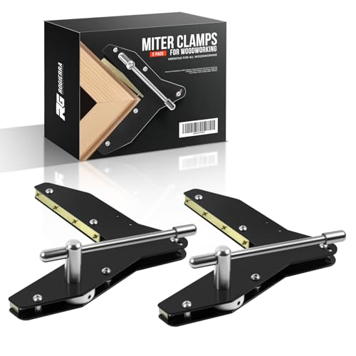 Miter Clamps for Woodworking - Corner Clamps for Window & Door Casing, Picture Frames, Cabinet Trim, DIY Crafting Projects - Secure 90° Angle Grip - 2 Pack
