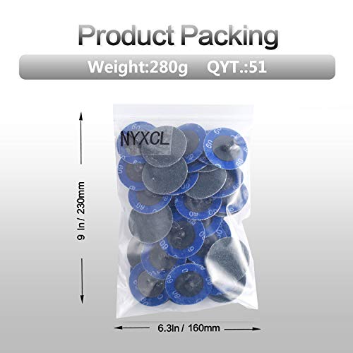 Miroku 50Pcs P60 2-inch Quick Change Discs Set, Zirconia Sanding Discs with 1/4" Holder, for Die Grinder Surface Prep Strip Grind Polish Finish Burr Rust Paint Removal - style: P60
