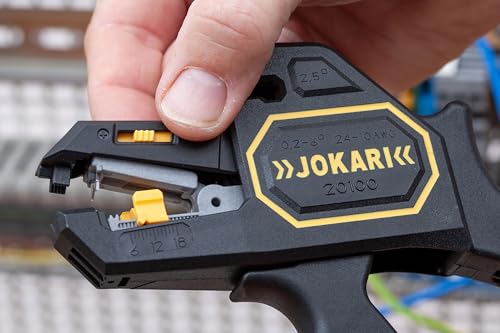 Jokari 20100 Ergonomic Secura Soft Grip Automatic Wire Stripper for Wires from 0.2mm-6mm, 20cm L x 16.5cm W x 2.8cm H