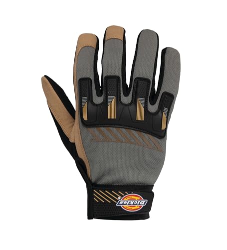 Dickies Performance Work Gloves, Impact Protection, Durable Synthetic Leather with Adjustable Cuff - size: Large