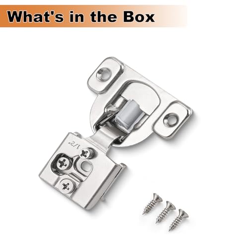 Probrico 10 Pack 5 Pair 1/2 inch Overlay Soft Close Cabinet Hinges Hidden Door Hinge for Kitchen Cabinet Hinges Concealed Self Closing Face Frame for Cupboard, Wardrobe, 105 Degree Opening Angel - size: 1/2 Inch
